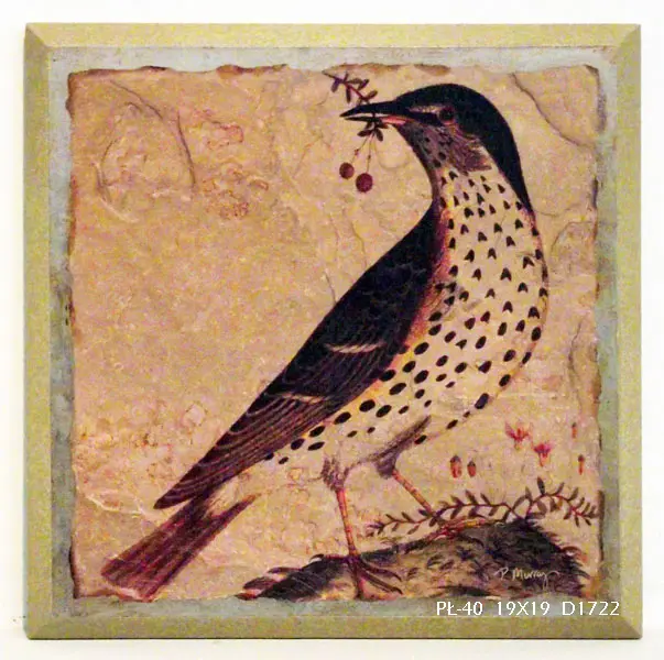 Obraz Natura w stylu vintage, Świergotek, ptak na płycie 19x19 cm