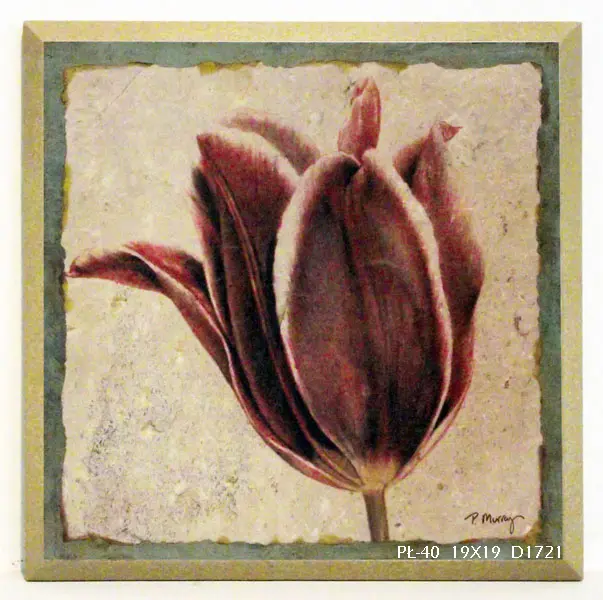 Obraz Natura w stylu vintage, Tulipan, kwiat na płycie 19x19 cm