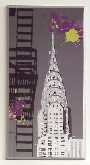 Obraz Nowy Jork poplamiony farbą, Chrysler Building 26x51 cm