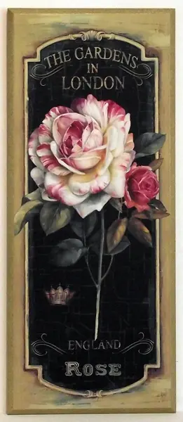 Obraz Ogród londyński, róża na płycie 21x52 cm