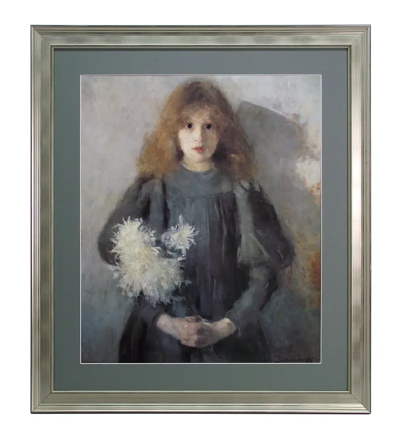 Obraz Olga Boznańska, Dziewczynka z chryzantemami, 1894 w ramie 60x70 cm