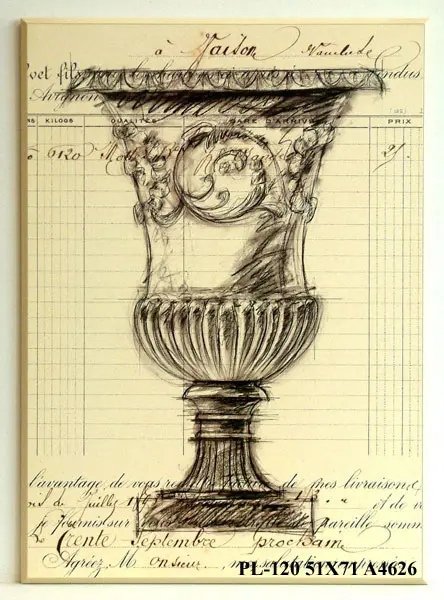 Obraz Ołówkowy szkic wazy 51x71 cm