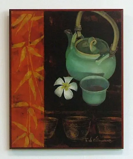 Obraz Orientalne czajniczki na płycie 41x51 cm
