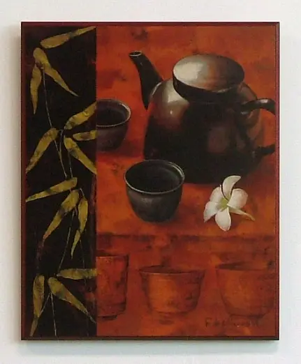 Obraz Orientalne czajniczki na płycie 41x51 cm