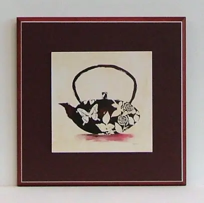 Obraz Orientalne kwiaty, czajniczek 28x28 cm