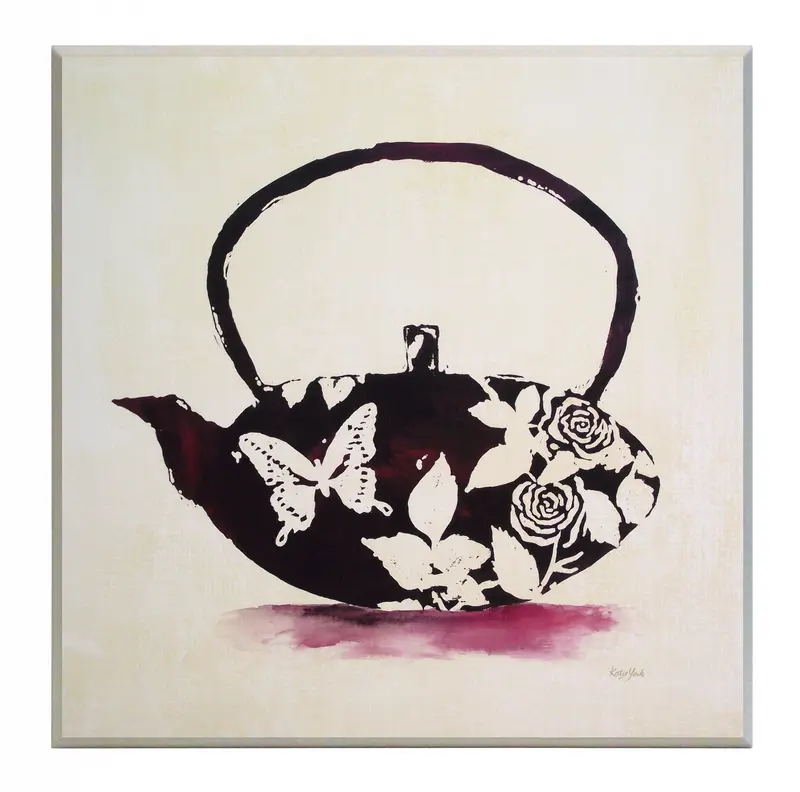 Obraz Orientalne kwiaty, czajniczek 51x51 cm