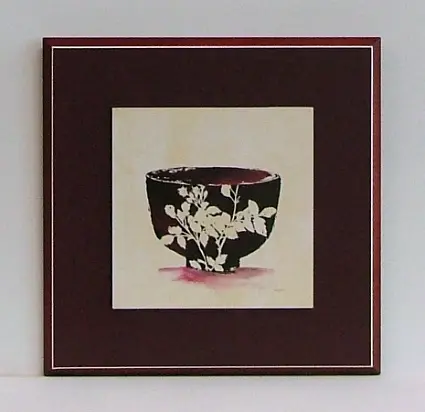 Obraz Orientalne kwiaty, miseczka 28x28 cm