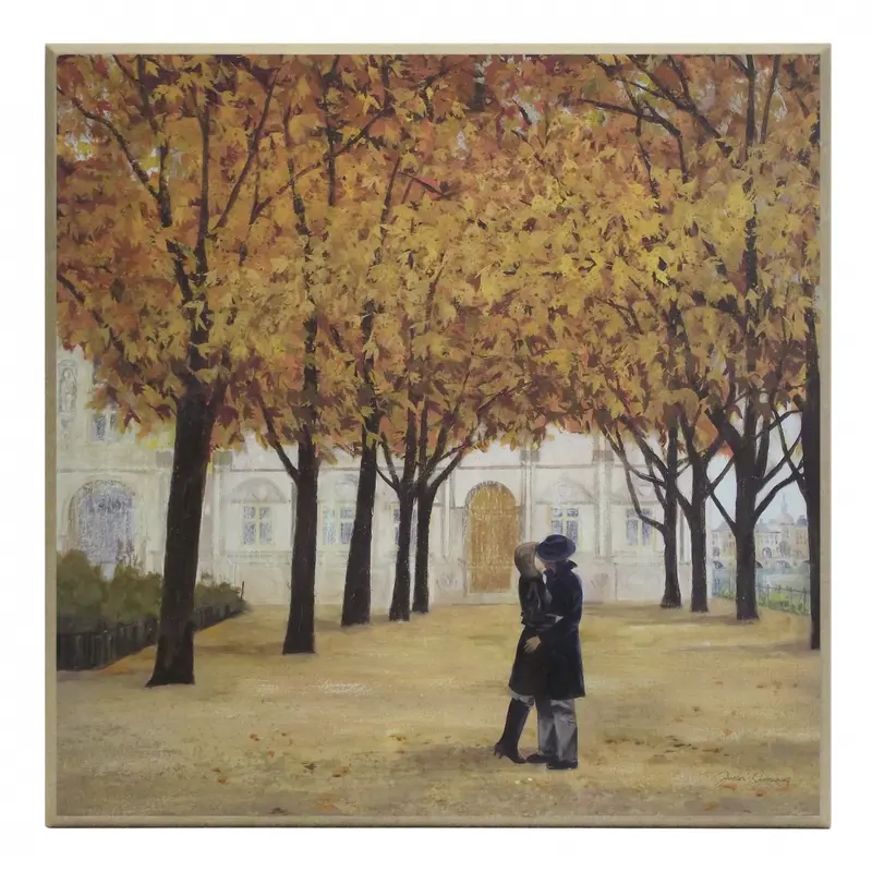 Obraz Para na spacerze wśród jesiennych drzew 51x51 cm