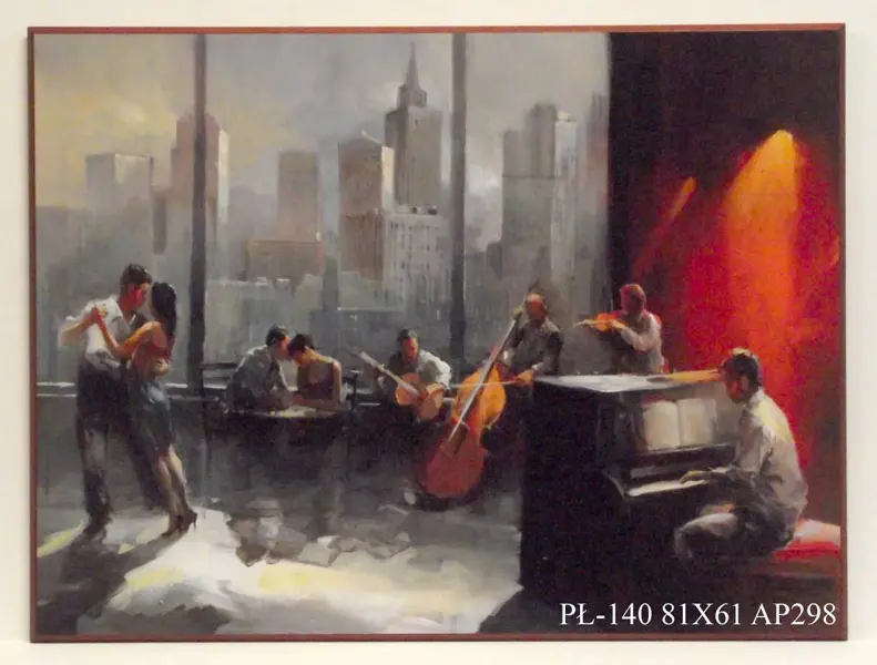 Obraz Para tańcząca w rytm muzyki orkiestry 81x61 cm