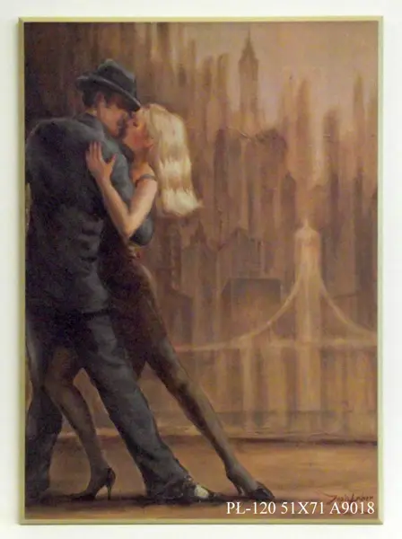 Obraz Para w tańcu na tle miasta 51x71 cm