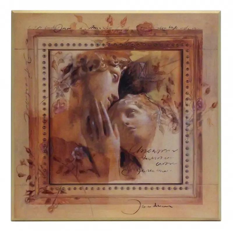 Obraz Para zakochanych, rzeźba 51x51 cm