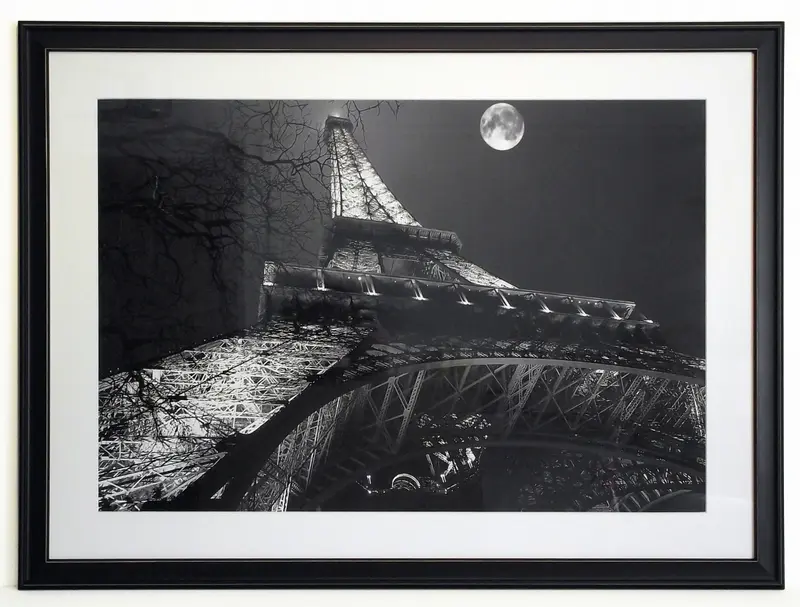 Obraz Paryż nocą, Wieża Eiffla w świetle księżyca 80x58 cm