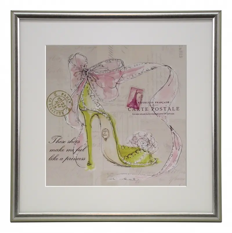 Obraz Pastelowe pantofelki w ramce 40x40 cm