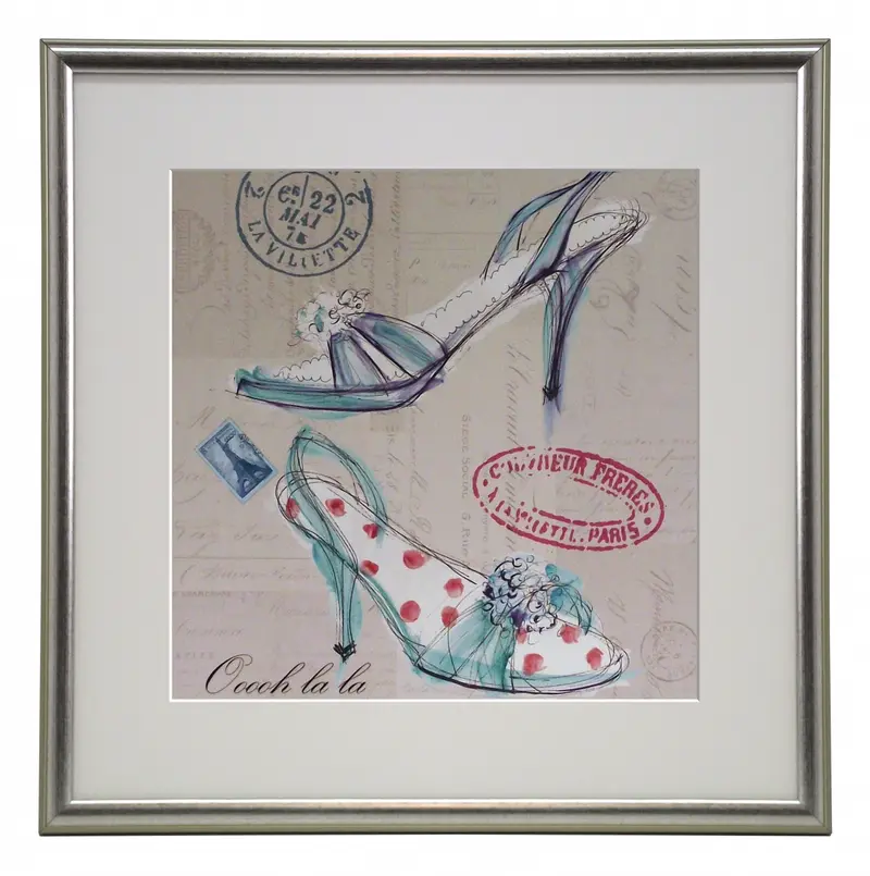 Obraz Pastelowe pantofelki w ramce 40x40 cm