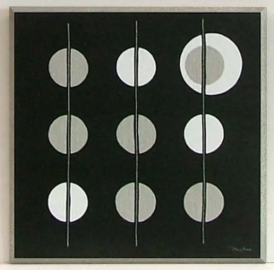 Obraz Pawie oczka na liniach, abstrakcja 31x31 cm