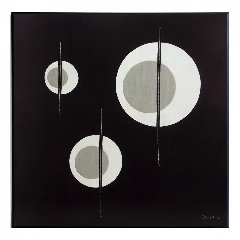 Obraz Pawie oczka na liniach, abstrakcja 71x71 cm