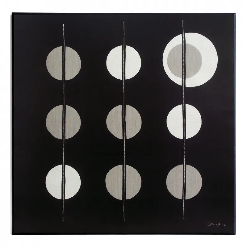 Obraz Pawie oczka na liniach, abstrakcja 71x71 cm