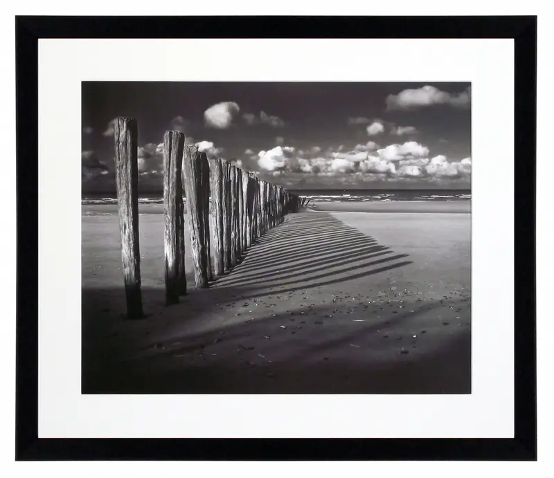 Obraz Pejzaż, Nadmorska fotografia, falochron z passe-partout w ramie 60x50 cm