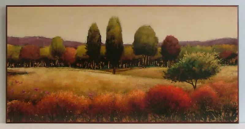 Obraz Pejzaż z drzewami i drogą w jesiennych kolorach 101x51 cm
