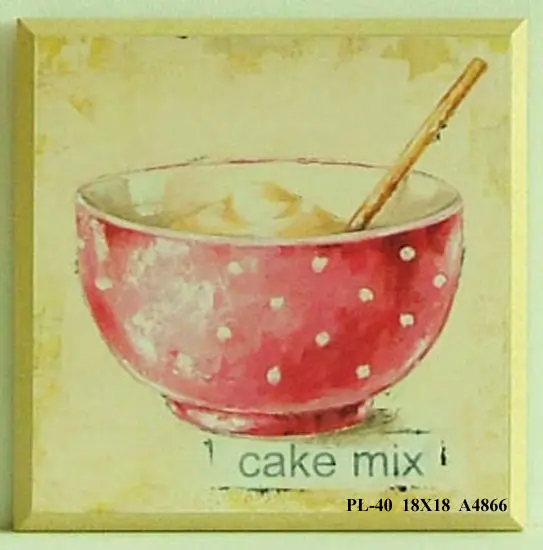 Obraz Pieczenie, miska z ciastem 18x18 cm