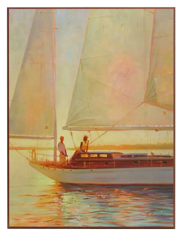 Obraz Pierwsza połowa żaglówki na płycie 61x81