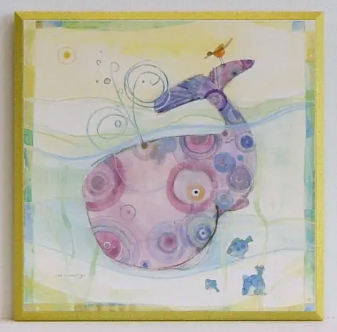 Obraz Podwodny świat, kolorowy wieloryb 26x26 cm