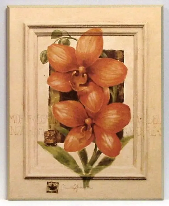 Obraz Pomarańczowe kwiaty w namalowanej ramce 41x51 cm