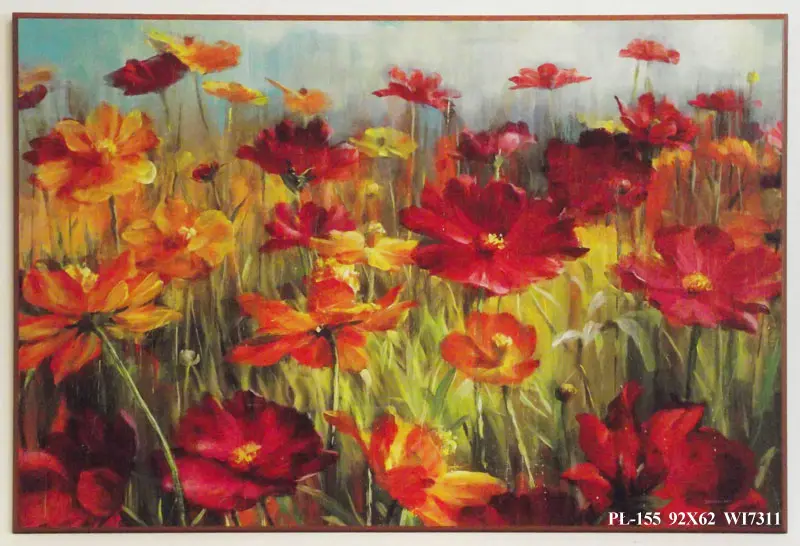 Obraz Pomarańczowo-czerwona łąka 92x62 cm