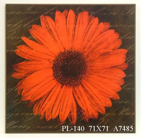 Obraz Pomarańczowy kwiat na tle napisów 71x71 cm