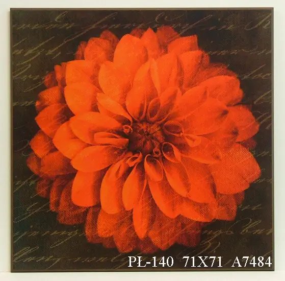 Obraz Pomarańczowy kwiat na tle napisów 71x71 cm