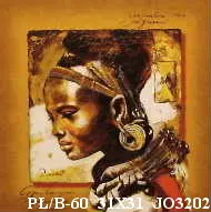 Obraz Portret Afrykanki z biżuterią 31x31 cm