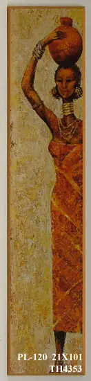 Obraz Postać czarnoskórej kobiety z dzbanem 21x101 cm