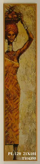 Obraz Postać czarnoskórej kobiety z dzbanem 21x101 cm