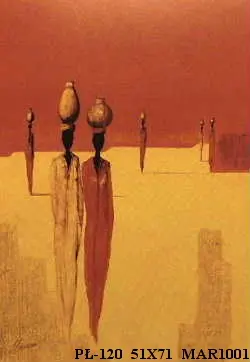 Obraz Postacie Afrykanek z dzbanami 51x71 cm