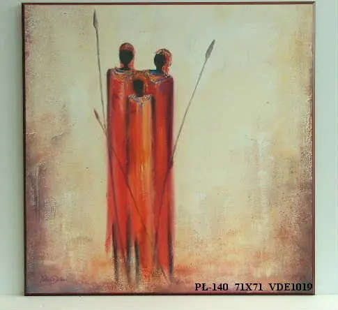Obraz Postacie Masajów z włóczniami 71x71 cm