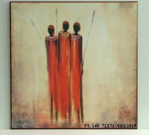Obraz Postacie Masajów z włóczniami 71x71 cm