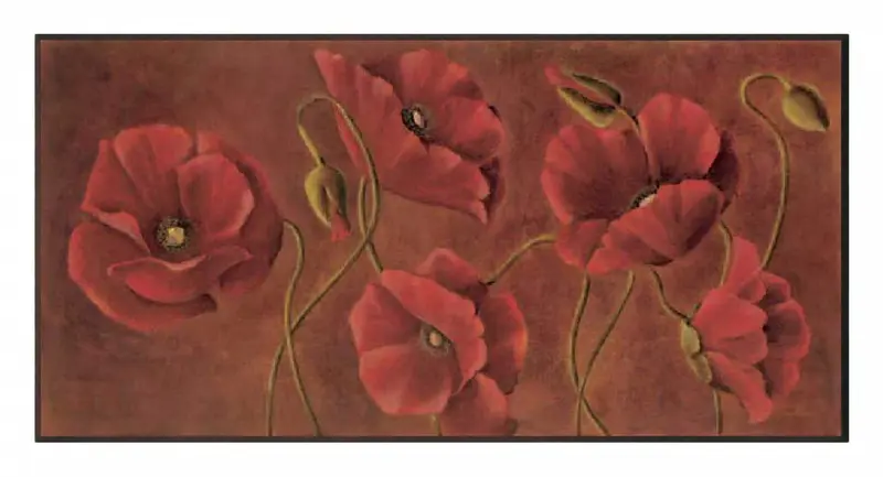 Obraz Pozioma kompozycja, Maki na płycie 81x41 cm