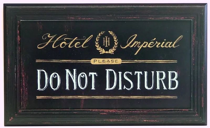 Obraz Proszę nie przeszkadzać, hotelowa etykieta - Decograph z pogrubieniem 51x31 cm