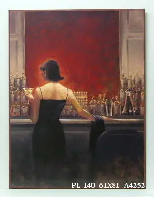 Obraz Przy barze, kobieta z drinkiem 61x81 cm