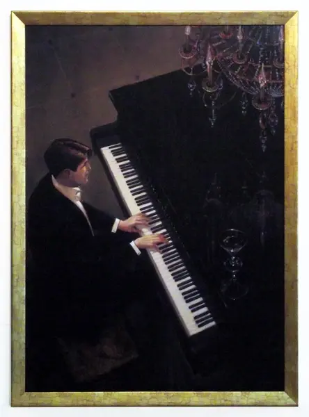 Obraz Przy fortepianie, grający mężczyzna 50x70 cm
