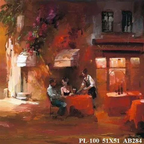 Obraz Przy restauracyjnych stolikach 51x51 cm