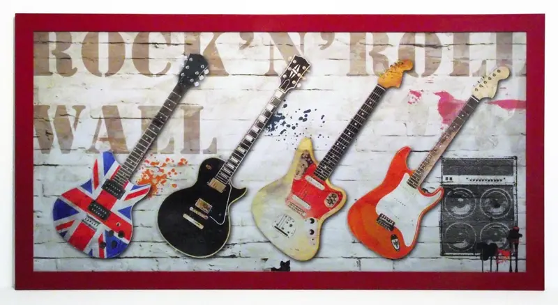 Obraz Rock'n'Roll, gitary 100x50 cm