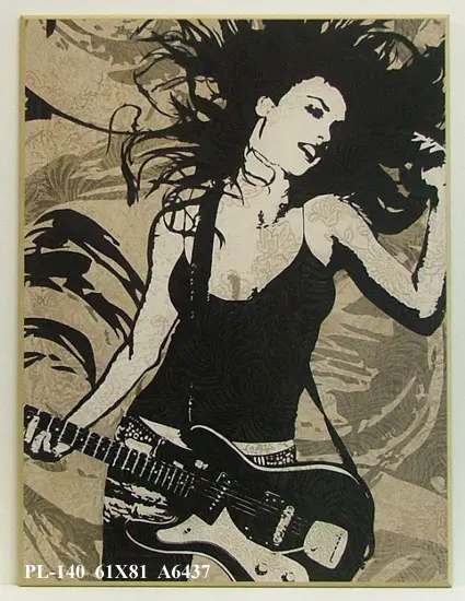 Obraz Rockowa gitarzystka 61x81 cm