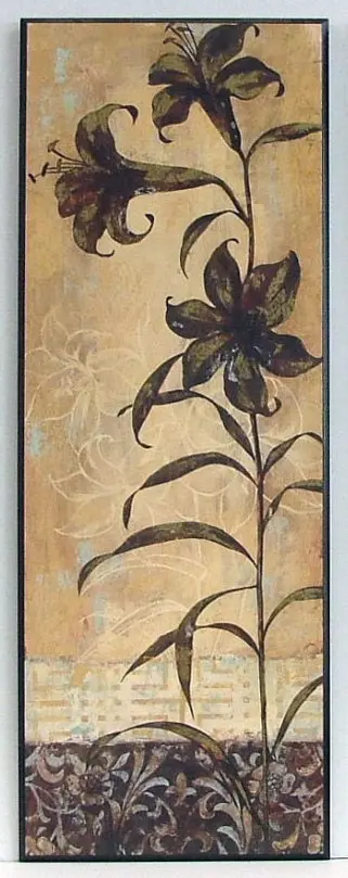 Obraz Roślina na ornamentach, lilia 34x96 cm