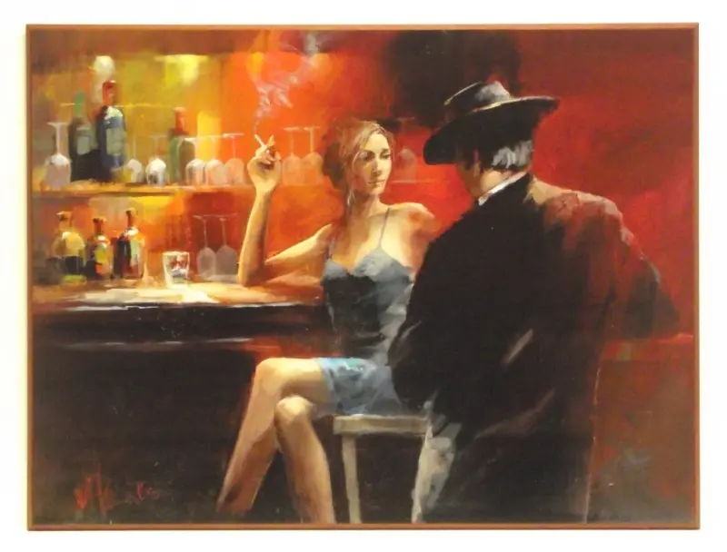 Obraz Rozmowa przy barze 81x61 cm