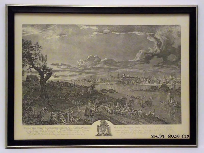 Obraz Rycina Warszawy, panorama 69x50 cm