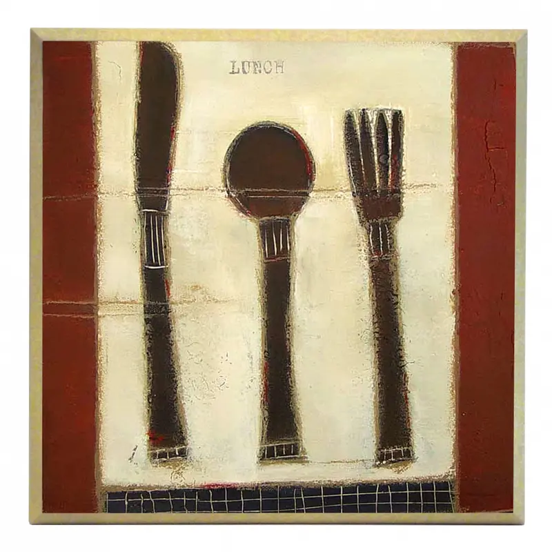 Obraz Rysunkowa kuchnia, sztućce 31x31 cm