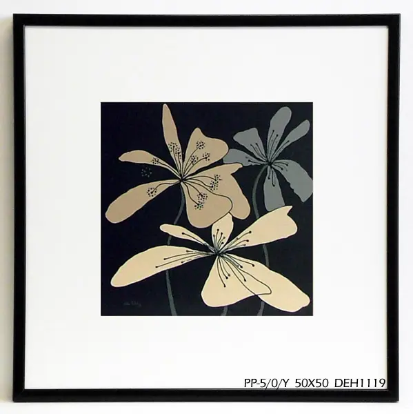 Obraz Rysunkowe kwiatki na szarym tle 50x50 cm