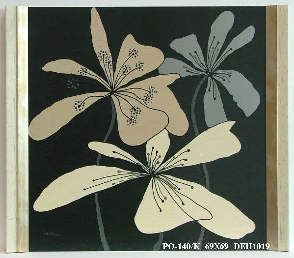 Obraz Rysunkowe kwiatki na szarym tle 69x69 cm