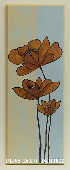 Obraz Rysunkowy kwiat w czerwieni 26x71 cm